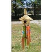 Bamboo Wind Chimes with Birdhouse Top
