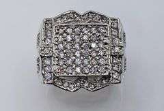 Men's 14 Kt White Gold Plate 5.75 Cttw. Lab Simulated Diamond Ring.