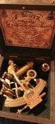 Functional Brass Nautical Sextant with Hardwood Box