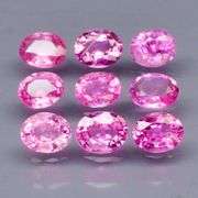 Superb 2.60ct set of top reddish pink Sapphires -UNTREATED!