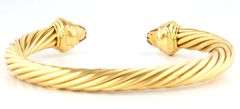 David Yurman Classic Cable Citrine Cuff Bracelet in 18K