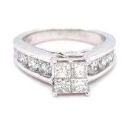 14kt White gold 1.75ctw Invisible set engagement ring