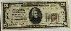 $20 1929 Series  Bank of America San Francisco National Brown Seal Note