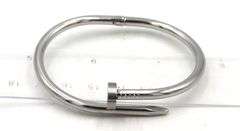 Stainless steel nail cuff bangle