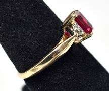 Wonderful Synthetic Ruby Ring in 10K Yellow Gold