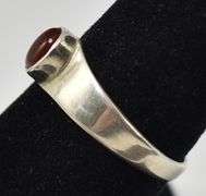 Carnelian Gemstone Ring in Sterling Silver