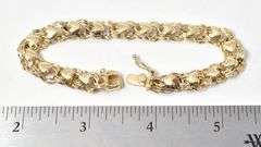 Wonderful Heart Link Bracelet in 14K Yellow Gold