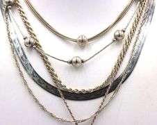 Group lot of 6 Vintage 925 sterling silver necklaces