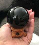 Black Obsidian Crystal Sphere