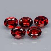 Top color!! 7.32ct 5pc. Mozambique Garnet set