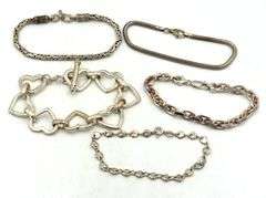 Vintage 925 sterling silver group lot of 4 bracelets