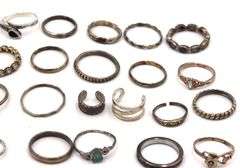 Vintage 925 sterling silver group lot of rings