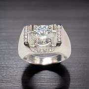 Men's 3.75 Ct White Fire Moissanite Ring