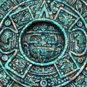 Green Malachite Aztec Calendar Teotihuacan Stone