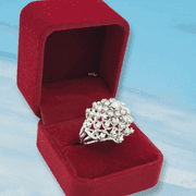 Vintage White Gold Diamond Cluster Ring