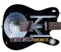 William Shatner Autographed Star Trek U.S.S. Enterprise Custom Graphics Guitar ACOA