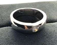 MEN’S 14K WHITE GOLD ROUND DIAMOND WEDDING BAND