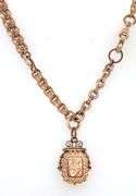 Antique Gold Filled Watch Chain with Locket Fob