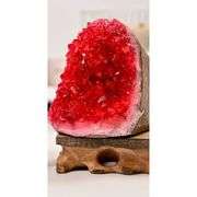Polished Edge Natural Stone Red Crystal Geode