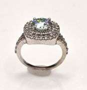 Sparkling 2.75 Ct White Ice Blue Simulated Diamond Ring.