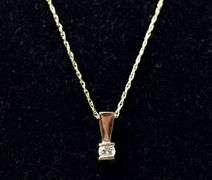 Dainty Diamond Pendant Necklace in 14K Yellow Gold