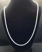 ELEGANT 14K WHITE GOLD LAB GROWN TENNIS NECKLACE