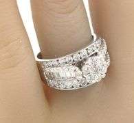 14kt White gold 1.75ctw cluster diamond ring