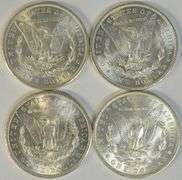 4 Diff Very Choice BU 'O' Mint Morgan Silver Dollars 1899 to 1904