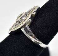 Yellowish Gemstone and CZ Gemstone Ring in Sterling Silver