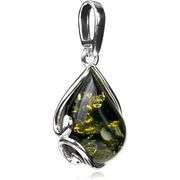 Green Baltic Amber 925 Sterling Silver