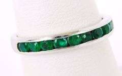 14K Gold Band of Emeralds, Size 6.5