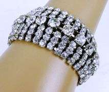 Stunning Vintage Wide Rhinestone Bracelet