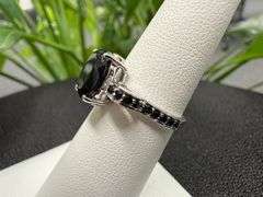 Sterling Silver Black Onyx Gemstone Ring Size 6