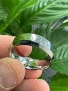 Men's Cobalt Chrome Shiny with Beveled Edge Wedding Band Comfort Fit Ring Size 12
