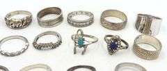 Group lot of Vintage 925 sterling silver rings