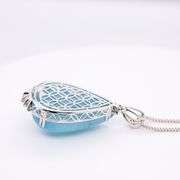 Natural Aquamarine & Diamond Pendant Necklace