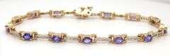 14kt Yellow gold Tanzanite and diamond bracelet
