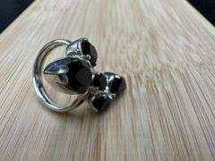 Sterling Silver Black Onyx Ring Size 6