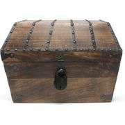Treasure Chest Solid Wood with Iron Lock & Keys