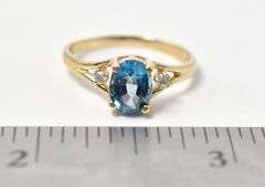 Amazing London Blue Topaz Ring in 14K Yellow Gold