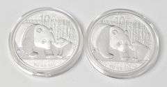 (2) 2011 1 Oz. Silver Pandas
