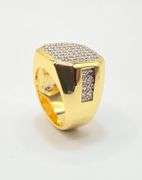 Men's 14 Kt Gold Plate 6.25 Cttw. Lab Simulated Diamond Ring