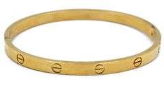 Gold plated love cuff bangle