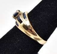 Majestic Blue Sapphire Ring in 10K Yellow Gold