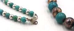 Turquoise and silver beaded necklace