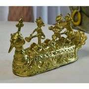 Handcrafted Brass Dhokra Art Ancient Boat Figurine