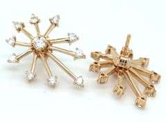 14kt Yellow gold 0.28ctw center diamond with 0.60ctw fireworks jacket