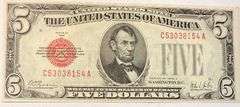 $5 1928A Series Uncirculated US Note