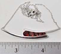 Red Garnet Gemstone Pendant Necklace in Sterling Silver