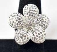 Flower CZ Gemstone Ring in Sterling Silver